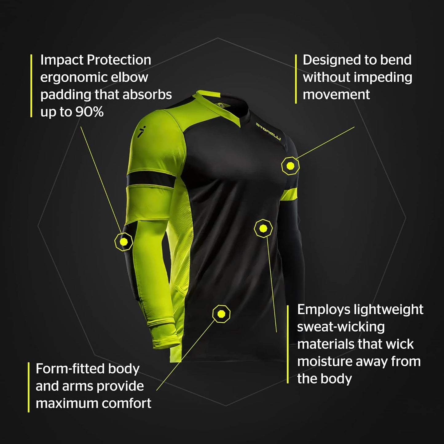 Exoshield Gladiator Goalkeeper Jersey, High-Impact Protection, Sweat-Wicking, Breathable Athletic Shirt for Soccer