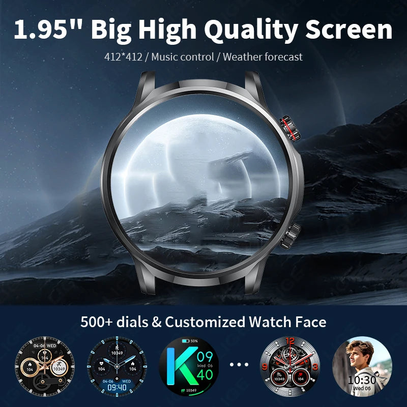 New 1.95”HD Extra Large Screen GPS Outdoor Professional Sports Smart Watch Men Women Heart Rate Bluetooth Call Smartwatches