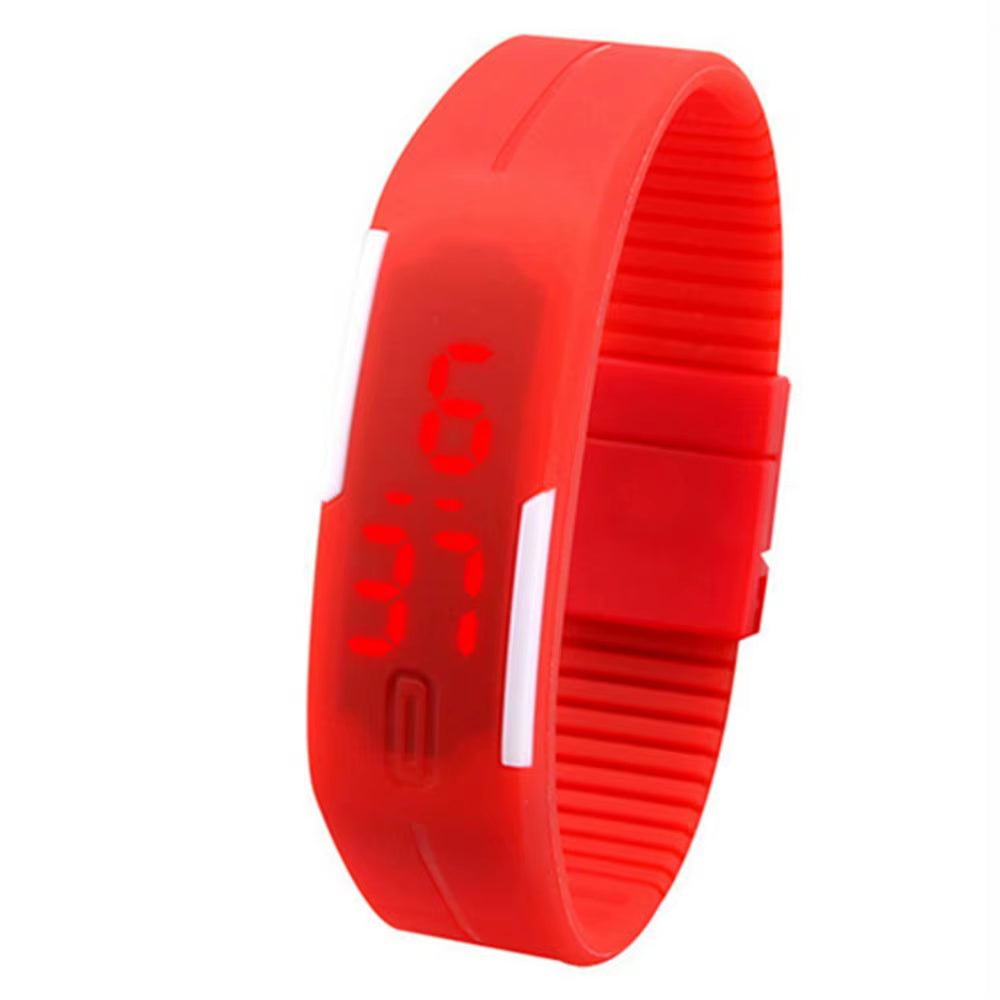 Men Women Silicone Wrist Watch Red LED Sports Bracelet Touch Digital Wrist Watch