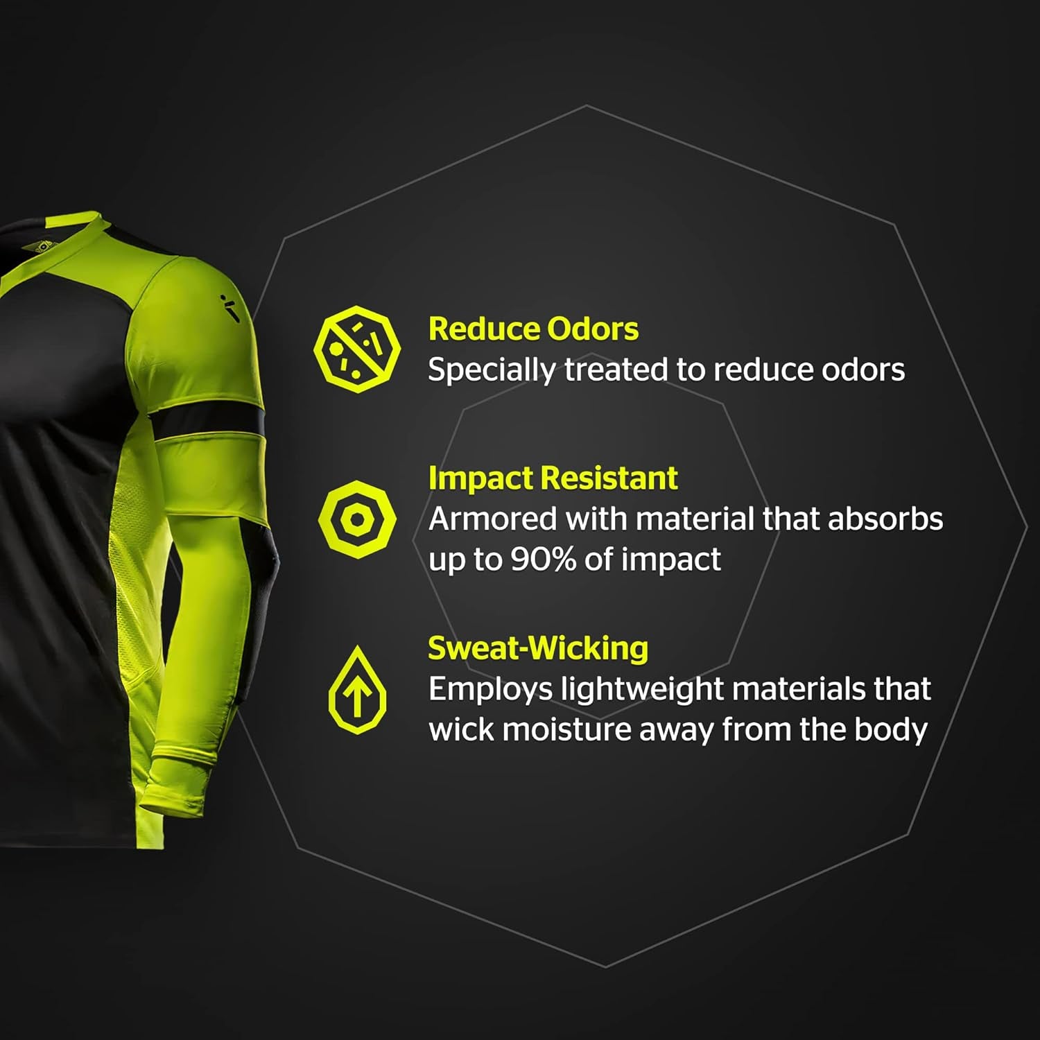 Exoshield Gladiator Goalkeeper Jersey, High-Impact Protection, Sweat-Wicking, Breathable Athletic Shirt for Soccer