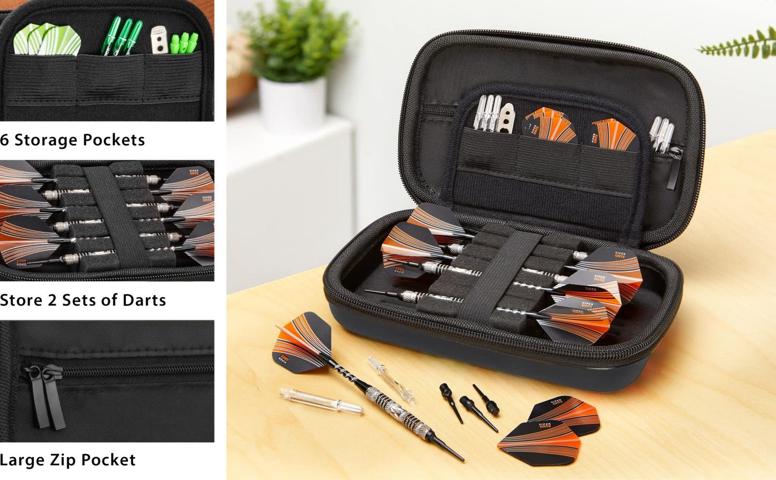 Casemaster Sentinel 6 Dart Case, Holds Extra Accessories, Tips, Shafts And