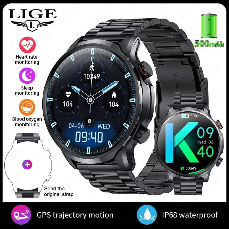 New 1.95”HD Extra Large Screen GPS Outdoor Professional Sports Smart Watch Men Women Heart Rate Bluetooth Call Smartwatches