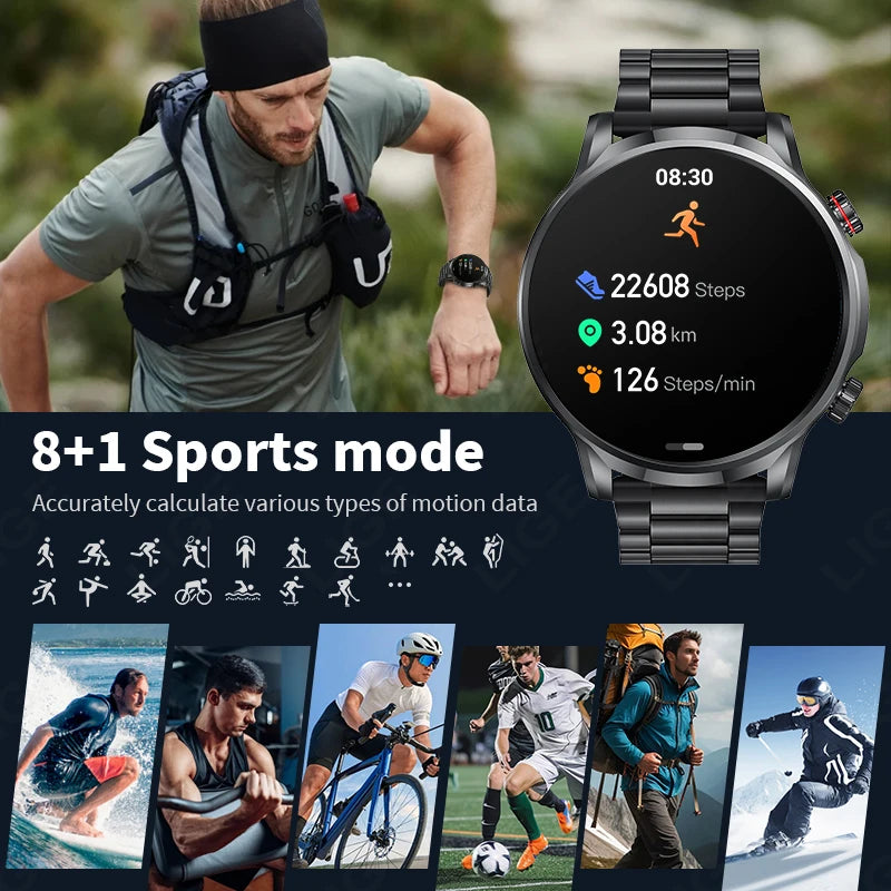 New 1.95”HD Extra Large Screen GPS Outdoor Professional Sports Smart Watch Men Women Heart Rate Bluetooth Call Smartwatches