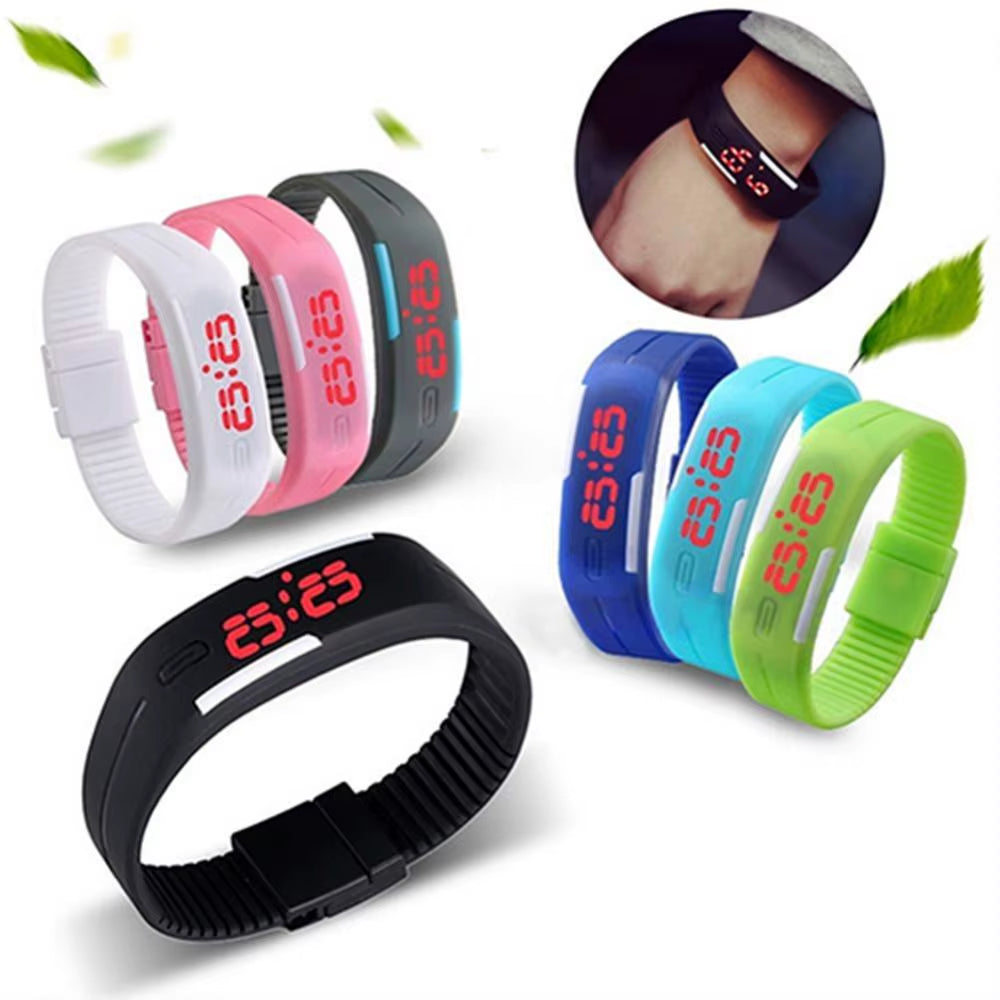 Men Women Silicone Wrist Watch Red LED Sports Bracelet Touch Digital Wrist Watch