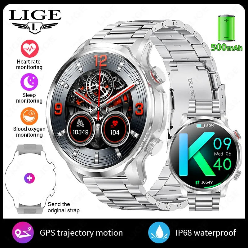 New 1.95”HD Extra Large Screen GPS Outdoor Professional Sports Smart Watch Men Women Heart Rate Bluetooth Call Smartwatches