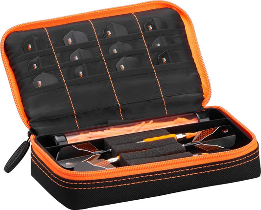 Plazma Dart Case for Soft and Steel Tip Darts, Holds 3 Darts and Features Built-In Storage Tube and Pockets for Flights, Tips, Shafts, and Personal Items