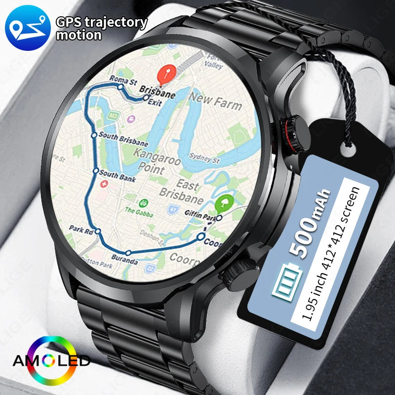 New 1.95”HD Extra Large Screen GPS Outdoor Professional Sports Smart Watch Men Women Heart Rate Bluetooth Call Smartwatches